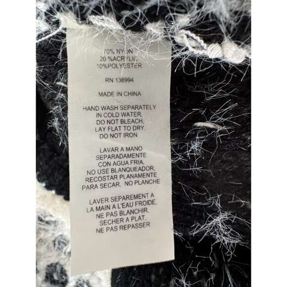 Neiman Marcus XL Fuzzy Knit Black & White Polka Dot Sweater - Picture 14 of 16